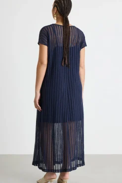 Abito in jersey crochet - Blu