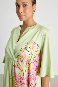 Abito in jersey e twill - Verde