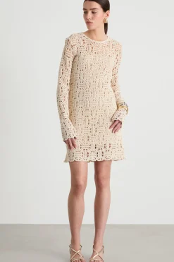 Abito in jersey macramè - Avorio