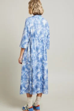 Abito in jersey stampato - Azzurro Bianco