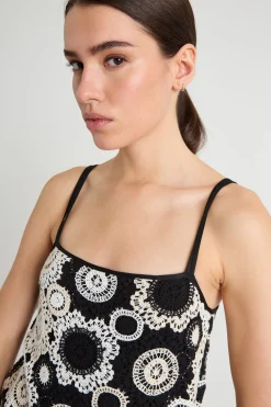 Abito in macramè - Nero Bianco