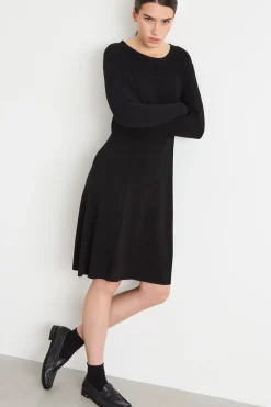 Abito in maglia di viscosa stretch - Nero