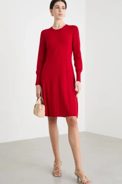 Abito in maglia di viscosa stretch - Rosso