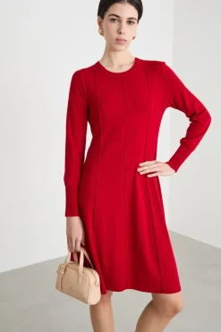 Abito in maglia di viscosa stretch - Rosso