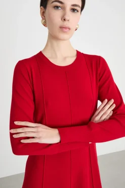 Abito in maglia di viscosa stretch - Rosso