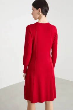 Abito in maglia di viscosa stretch - Rosso