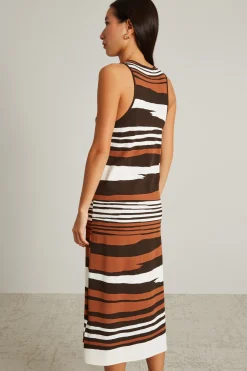 Abito in maglia jacquard - Marrone