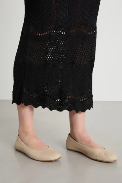 Abito in maglia traforata - Nero