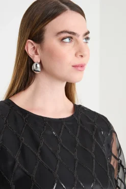 Abito in organza - Nero