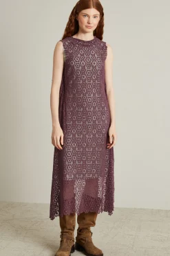 Abito in pizzo macramè - Viola Verde Chiaro