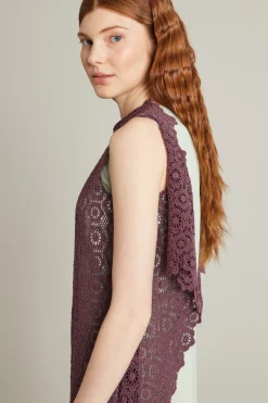 Abito in pizzo macramè - Viola Verde Chiaro