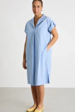 Abito in popeline - Azzurro