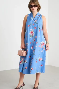 Abito in popeline - Azzurro
