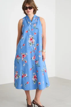 Abito in popeline - Azzurro