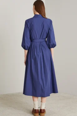 Abito in popeline - Blu