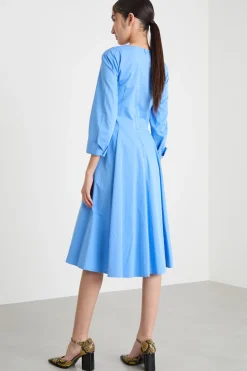 Abito in popeline di cotone - Azzurro