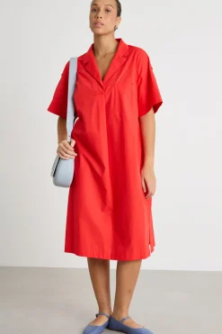 Abito in popeline - Rosso