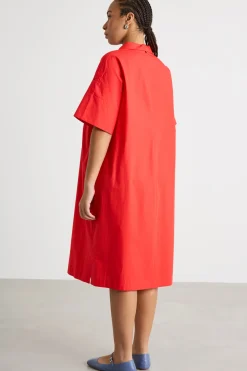 Abito in popeline - Rosso
