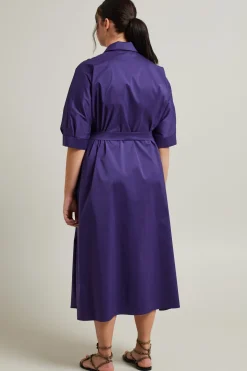 Abito in popeline - Viola