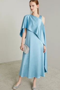 Abito in raso - Azzurro