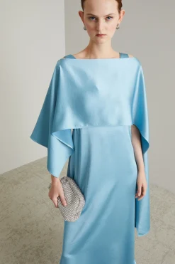 Abito in raso - Azzurro