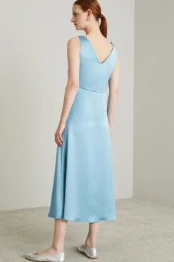 Abito in raso - Azzurro