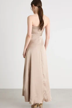 Abito in raso con bustino - Beige