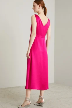 Abito in raso - Fucsia