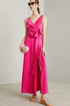 Abito in raso - Fucsia