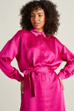 Abito in raso - Fuxia