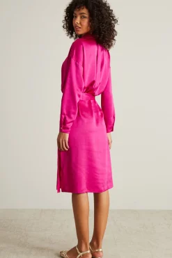 Abito in raso - Fuxia