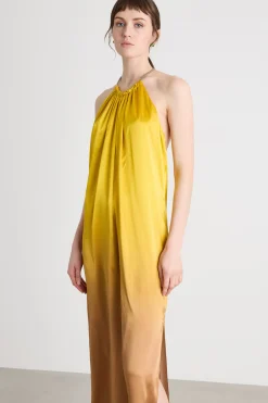 Abito in raso sfumato - Giallo