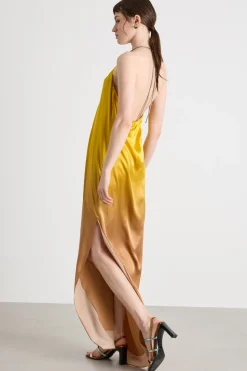 Abito in raso sfumato - Giallo
