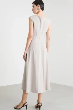 Abito in stuoia mélange - Beige