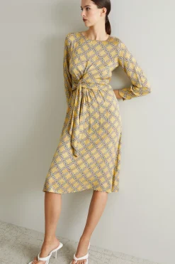 Abito in twill - Giallo Bianco