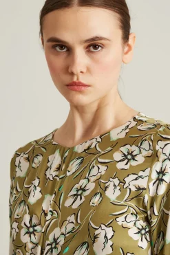 Abito in twill - Verde Bianco Nero