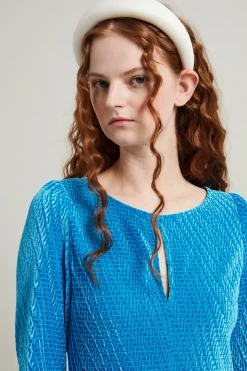 Abito in velluto - Azzurro