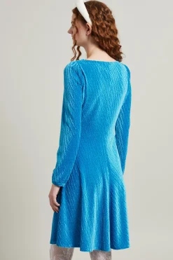 Abito in velluto - Azzurro