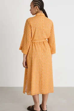 Abito in voile con stampa - Giallo