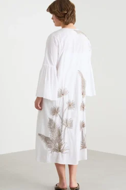 Abito in voile di cotone ricamato - Bianco