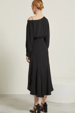 Abito lungo asimmetrico - Nero