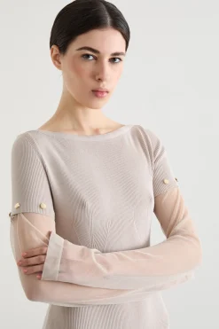 Abito lungo con maniche rimovibili - Beige