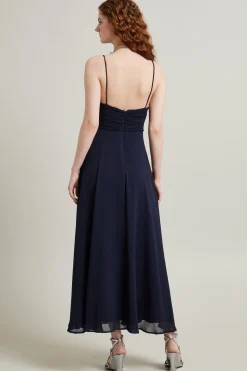 Abito lungo con spalline - Blu Notte