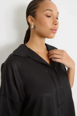 Abito lungo con tasche - Nero