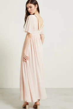 Abito lungo drappeggiato - Rosa Cipria