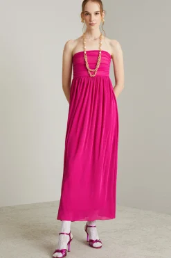 Abito lungo glitter - Fuxia