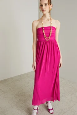 Abito lungo glitter - Fuxia