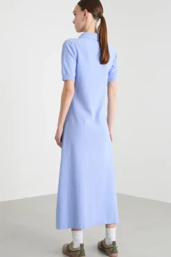 Abito lungo in maglia - Azzurro