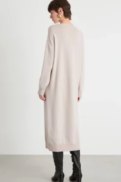 Abito lungo in maglia - Beige