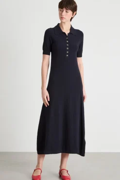 Abito lungo in maglia - Blu